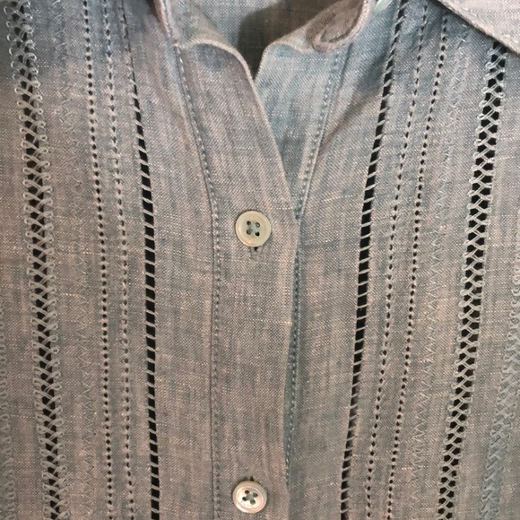 dbLIFE linen eyelet button down shirt - Picture 7 of 16